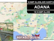 Adana Ücretli ve Ücretsiz Kamp Alanları Haritası