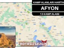 Afyon Ücretli ve Ücretsiz Kamp Alanları Haritası