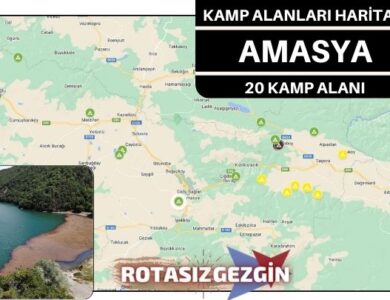 Amasya Ücretli ve Ücretsiz Kamp Alanları Haritas