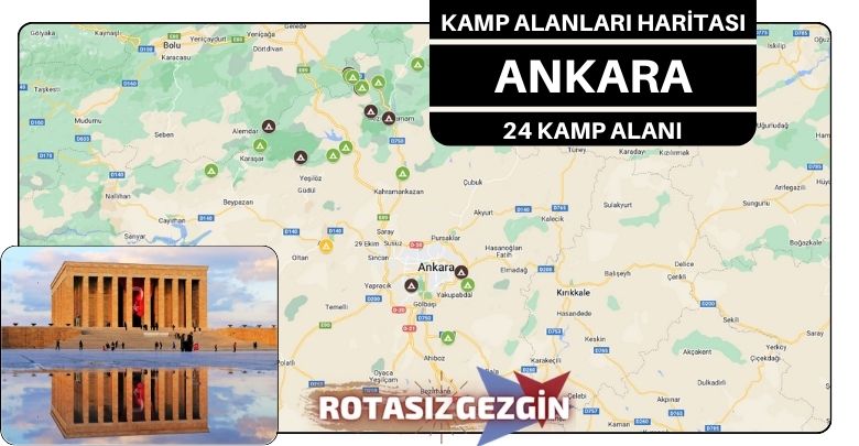 Ankara Ücretli ve Ücretsiz Kamp Alanları Haritası