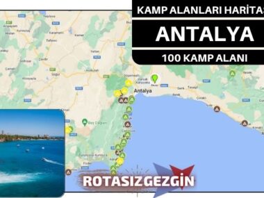 Antalya Ücretli ve Ücretsiz Kamp Alanları Haritası