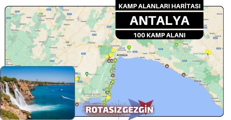 Antalya Ücretli ve Ücretsiz Kamp Alanları Haritası