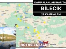 Bilecik Ücretli ve Ücretsiz Kamp Alanları Haritası