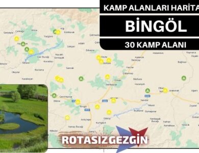 Bingöl Ücretli ve Ücretsiz Kamp Alanları Haritası