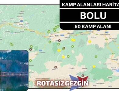 Bolu Ücretli ve Ücretsiz Kamp Alanları Haritası