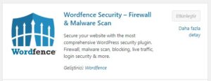 Wordfence Security Eklentisi